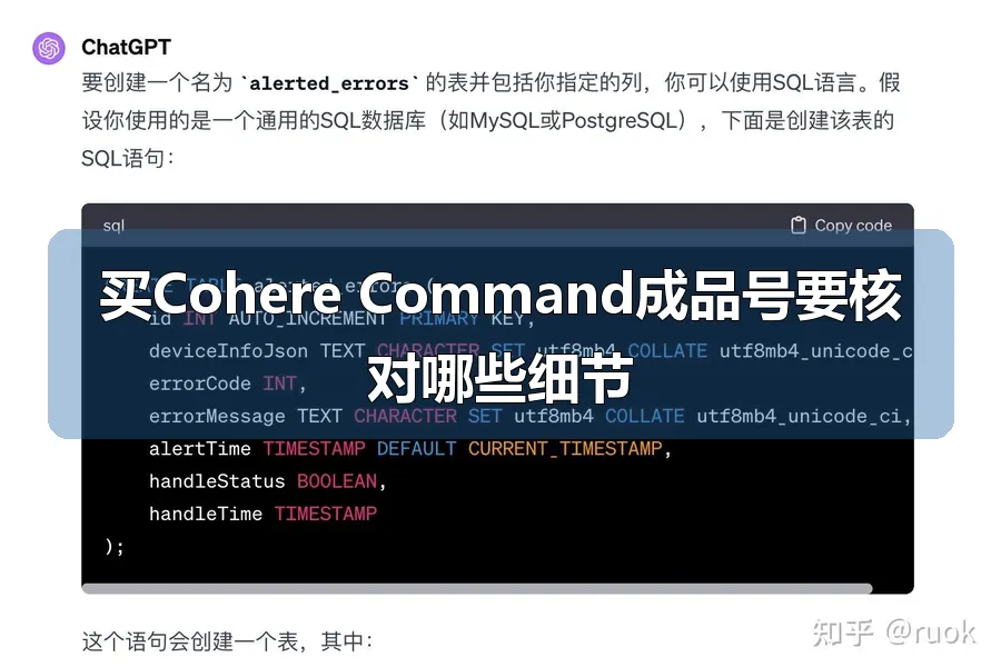 买Cohere Command成品号要核对哪些细节